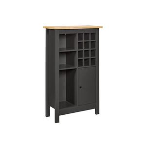 Dulap pentru sticle de vin Nellina, Inter Link, 76.8x33x124.4 cm, lemn, antracit/natur imagine