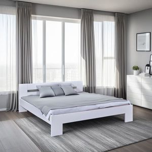 Pat dublu, 180x200 cm, Annik, Inter Link, lemn, alb imagine