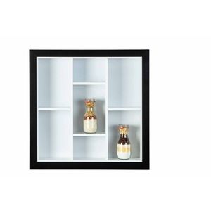 Raft de perete Septem, Inter Link, 67x14x67 cm, lemn, alb/negru imagine