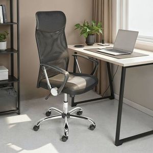 Scaun de birou Torino, Inter Link, 61x59x111-121 cm, rotativ, metal/mesh, negru imagine