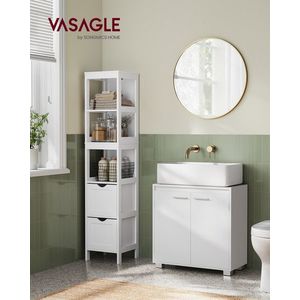 Dulap pentru baie / masca de lavoar, Vasagle, 60x30x60 cm, MDF/PAL, alb cloud imagine