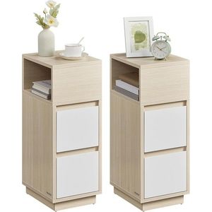 Noptieră cu 2 sertare, MDF, alb imagine