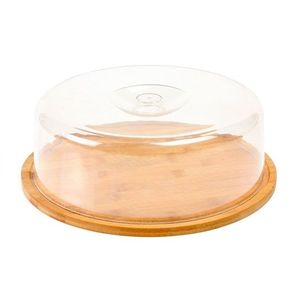 Platou branzaturi cu capac, Zokura, Ø28 cm, bambus/plastic imagine