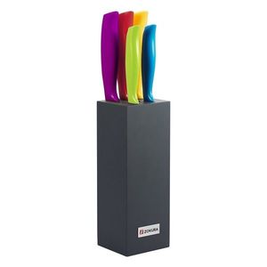 Set 5 cutite cu suport, Zokura, inox/polipropilena, multicolor/negru imagine