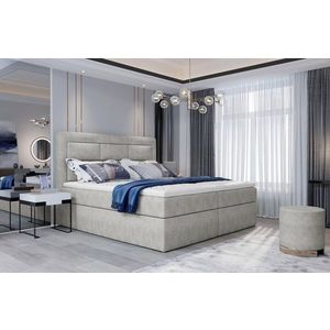 Pat tapitat cu lada depozitare, 180x200 cm, ELTAP, VIV-02-1.8, Vivre, lemn/poliester, bej deschis imagine