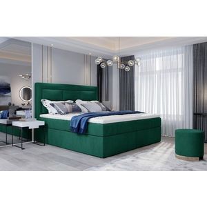 Pat tapitat cu lada depozitare, 180x200 cm, ELTAP, VIV-12-1.8, Vivre, lemn/poliester, verde inchis imagine