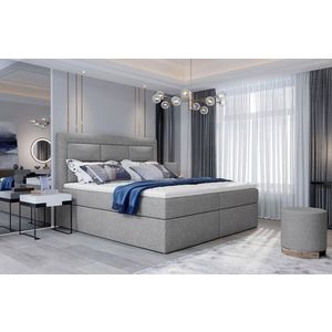 Pat tapitat cu lada depozitare, 160x200 cm, ELTAP, VIV-21-1.6, Vivre, lemn/poliester, gri imagine