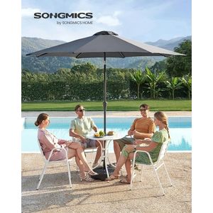 Umbrela pentru gradina, piscina, balcon sau terasa, Songmics, 300 cm, protectie UV 50+, inclinare 30 grade in doua directii, gri imagine