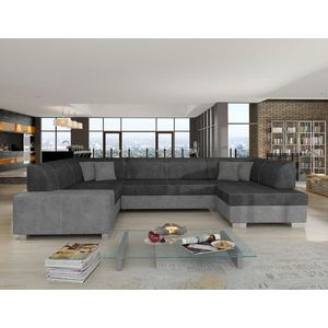 Coltar extensibil dreapta 6 locuri ELTAP, Hv23, Havana, 322x204x72 cm, lemn/poliester, gri inchis/gri imagine