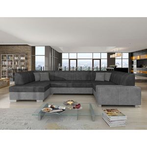 Coltar extensibil stanga 6 locuri ELTAP, Hv33, Havana, 322x204x72 cm, lemn/poliester, gri inchis/gri imagine