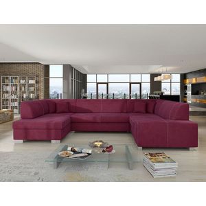 Coltar extensibil stanga 6 locuri ELTAP, Hv39, Havana, 322x204x72 cm, lemn/poliester, fucsia imagine