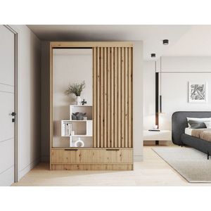 Dulap pentru haine cu oglinda ELTAP, Voodi II, 120x60x204 cm, PAL, stejar imagine