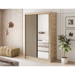 Dulap pentru haine cu oglinda ELTAP, Emerio II, 120x60x204 cm, PAL, stejar imagine