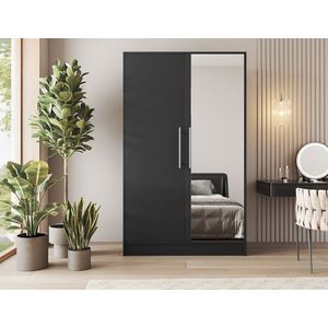 Dulap pentru haine cu oglinda ELTAP, Alarica, 120x60x200 cm, PAL, negru imagine