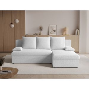 Coltar extensibil reversibil 3 locuri ELTAP, Gino, 201x143x90 cm, lemn/poliester, alb imagine