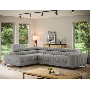 Coltar extensibil stanga 5 locuri ELTAP, LT-04PAO, Kanedo, 269x204x86 cm, lemn/poliester, gri imagine