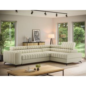 Coltar extensibil dreapta 5 locuri ELTAP, RT-04MO, Kanedo, 269x204x86 cm, lemn/poliester, bej imagine