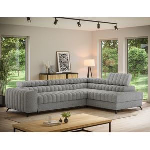 Coltar extensibil dreapta 5 locuri ELTAP, RT-04PAO, Kanedo, 269x204x86 cm, lemn/poliester, gri imagine