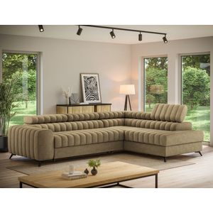 Coltar extensibil dreapta 5 locuri ELTAP, RT-20NU, Kanedo, 269x204x86 cm, lemn/poliester, maro imagine