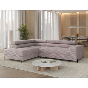 Coltar extensibil stanga 5 locuri ELTAP, Colesio, 274x200x93 cm, lemn/poliester, gri imagine