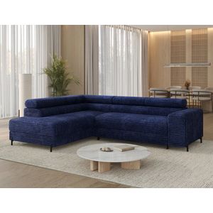 Coltar extensibil stanga 5 locuri ELTAP, Colesio, 274x200x93 cm, lemn/poliester, albastru inchis imagine