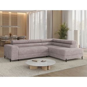 Coltar extensibil dreapta 5 locuri ELTAP, Colesio, 274x200x93 cm, lemn/poliester, gri imagine