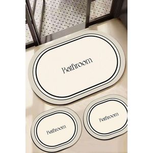 Set covorase de baie, L'essentiel Maison, Farbelle, Ecru imagine