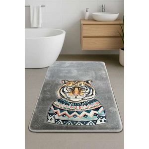 Covoras de baie, L'essentiel Maison, Logwe, 60x100 cm, Fumuriu imagine