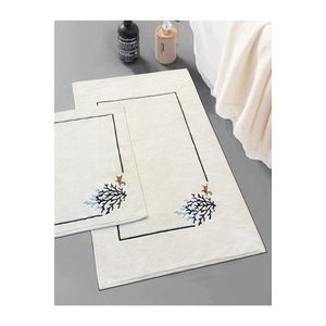 Set covorase de baie, L'essentiel Maison, Sea Weed, Ecru imagine