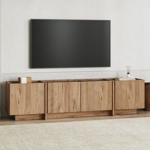 Comoda TV, Nordure, Lowen, 180x46x35 cm, Pin Atlantic / Antracit imagine
