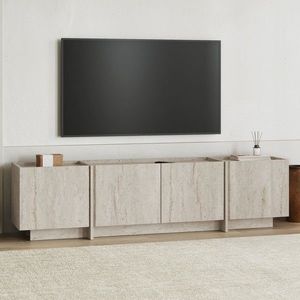 Comoda TV, Nordure, Lowen, 180x46x35 cm, Travertin imagine
