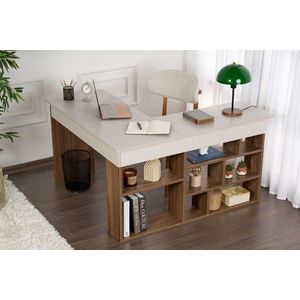 Birou, Nordure, Vesper, 130x72x120 cm, Cașmir / Nuc imagine