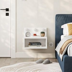 Noptiera, Hanah Home, Treo, 40x33.8x30 cm, Alb imagine