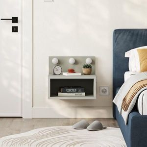 Noptiera, Hanah Home, Treo, 40x33.8x30 cm, Verde cenusiu imagine