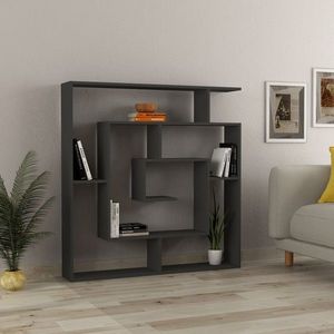 Corp biblioteca, Hanah Home, Labirent, 125x128.6x22 cm, Antracit imagine