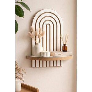 Raft de perete, Hanah Home, Artmtkwll1, 20x35x13 cm, Alb imagine