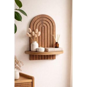 Raft de perete, Hanah Home, Artmtkwll1, 20x35x13 cm, Stejar imagine