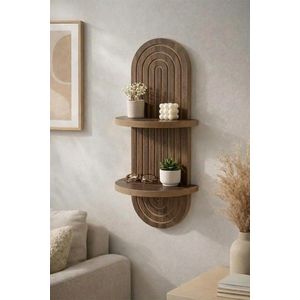 Raft de perete, Hanah Home, Artmtkwll2, 20x70x13 cm, Wenge imagine