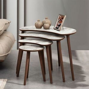 Set masute Nesting 4 piese, Hanah Home, Moon, Alb imagine