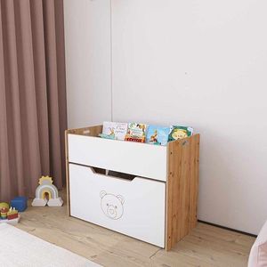 Corp biblioteca, Hanah Home, Dove Toy Box, 70x55x35 cm, Alb / Natural imagine
