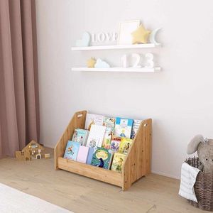 Corp biblioteca, Hanah Home, Phoenix, 57x38x34 cm, Alb / Natural imagine