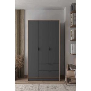 Dulap pentru haine, Hanah Home, Arden 3, 97x182x44 cm, Antracit imagine