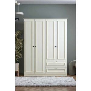 Dulap pentru haine, Hanah Home, Mira 182, 140x182x54 cm, Alb imagine