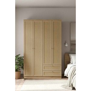 Dulap pentru haine, Hanah Home, Baru 210, 137x210x52 cm, Bej imagine