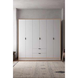 Dulap pentru haine, Hanah Home, Arden 6, 190x182x44 cm, Alb imagine