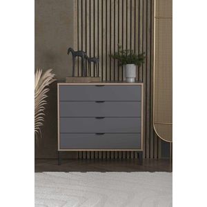 Dulap, Hanah Home, Arden 4, 90x88x40 cm, Antracit imagine