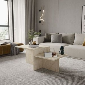 Masuta de cafea, Hanah Home, Diana, 105x40x50 cm, Travertin imagine