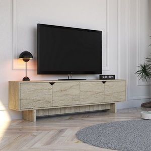 Comoda TV, Hanah Home, Turan, 180x50x30 cm, Travertin imagine