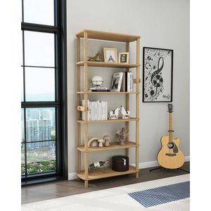 Corp biblioteca, Hanah Home, Rosa 6, 80x174x30 cm, Stejar imagine