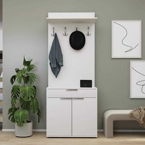 Cuier de perete, Hanah Home, Prt-521-Bb-1, 73x187x36 cm, Alb imagine